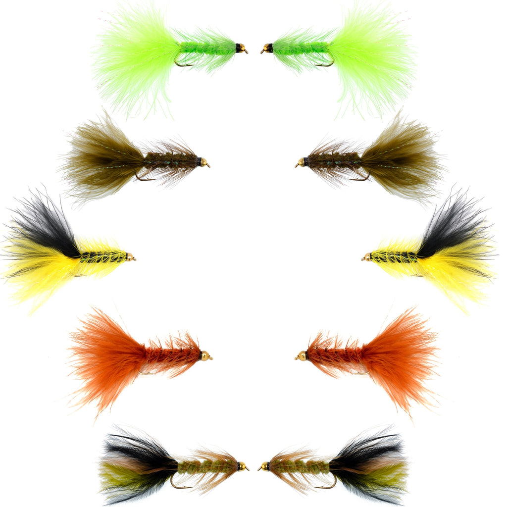 Basics Collection – Crystal Woolly Bugger Sortiment – 10 Fliegen – Größe 8