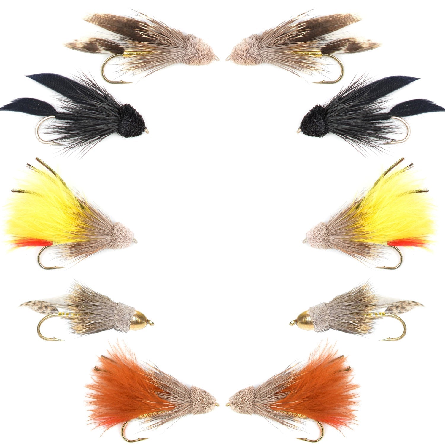Basics Collection – Muddler Minnow Streamer – 10 Fliegen – Größe 4 und 6