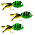 3 Pack Messingers Frog Bass Fly Fishing Bug With Weed Guard