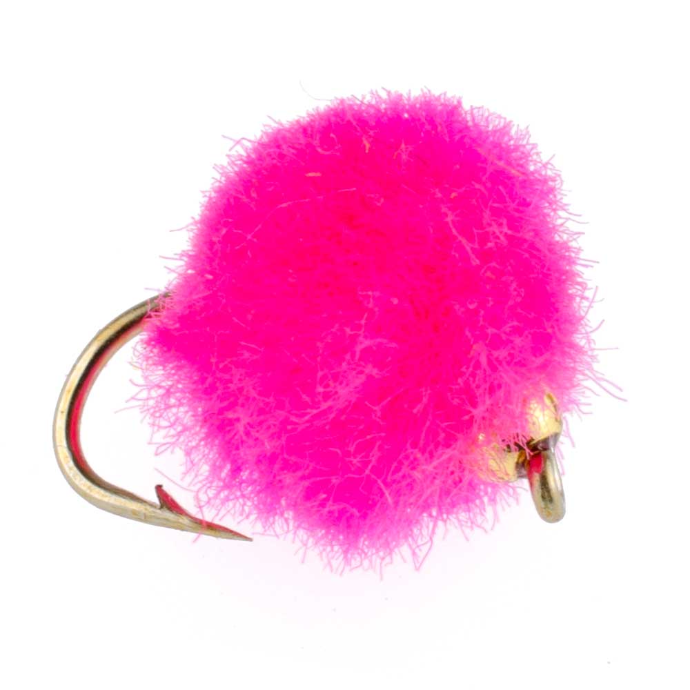 Bead Head Hot Pink Egg Fliegen zum Angeln – 6 Fliegen Hakengröße 16