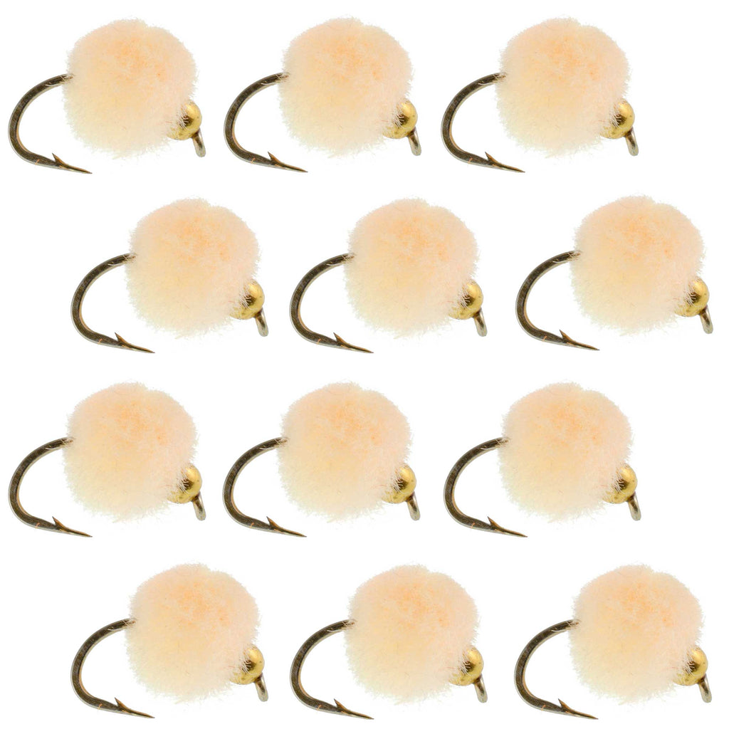 Oregon Cheese Bead Head Egg Fliegen zum Angeln – 1 Dutzend Fliegen Hakengröße 16