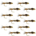 Goldkopfnymphe "Gold Ribbed Hare's Ear" 1 Dutzend Fliegen - Größe 12