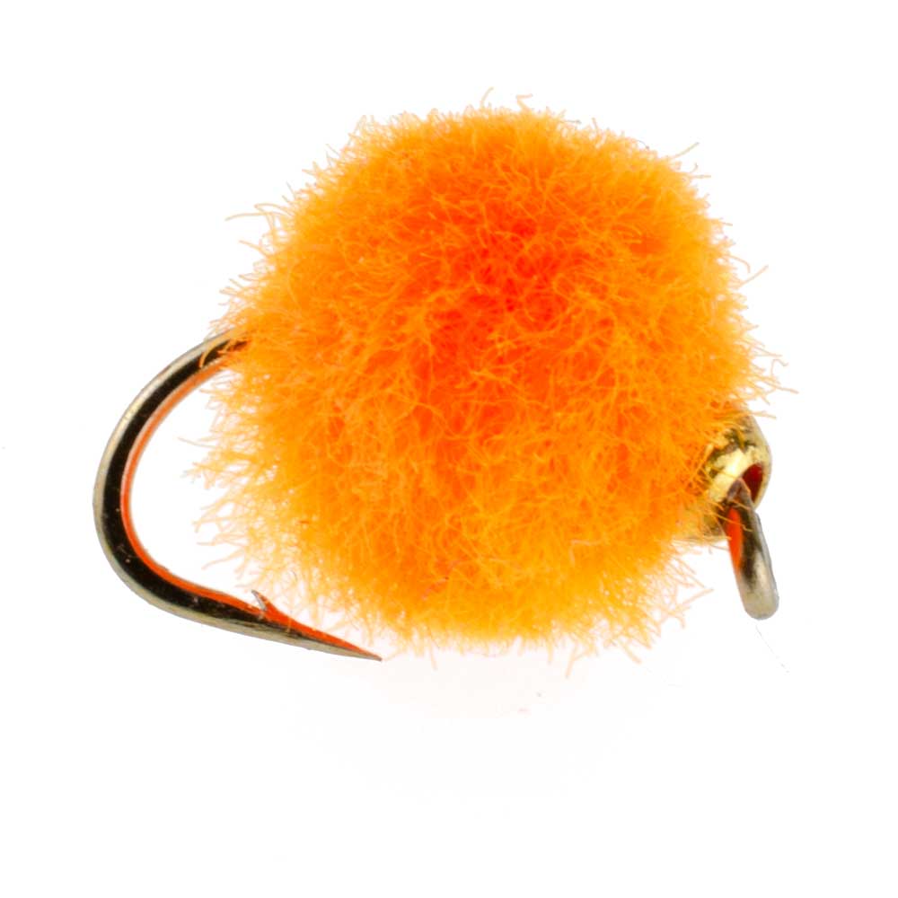 Bead Head Hot Orange Egg Fliegen – 1 Dutzend Fliegen Hakengröße 16