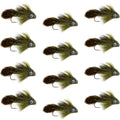Big Eye Olive Sculpin Streamer Flies - 1 Dozen  - Hook Size 2
