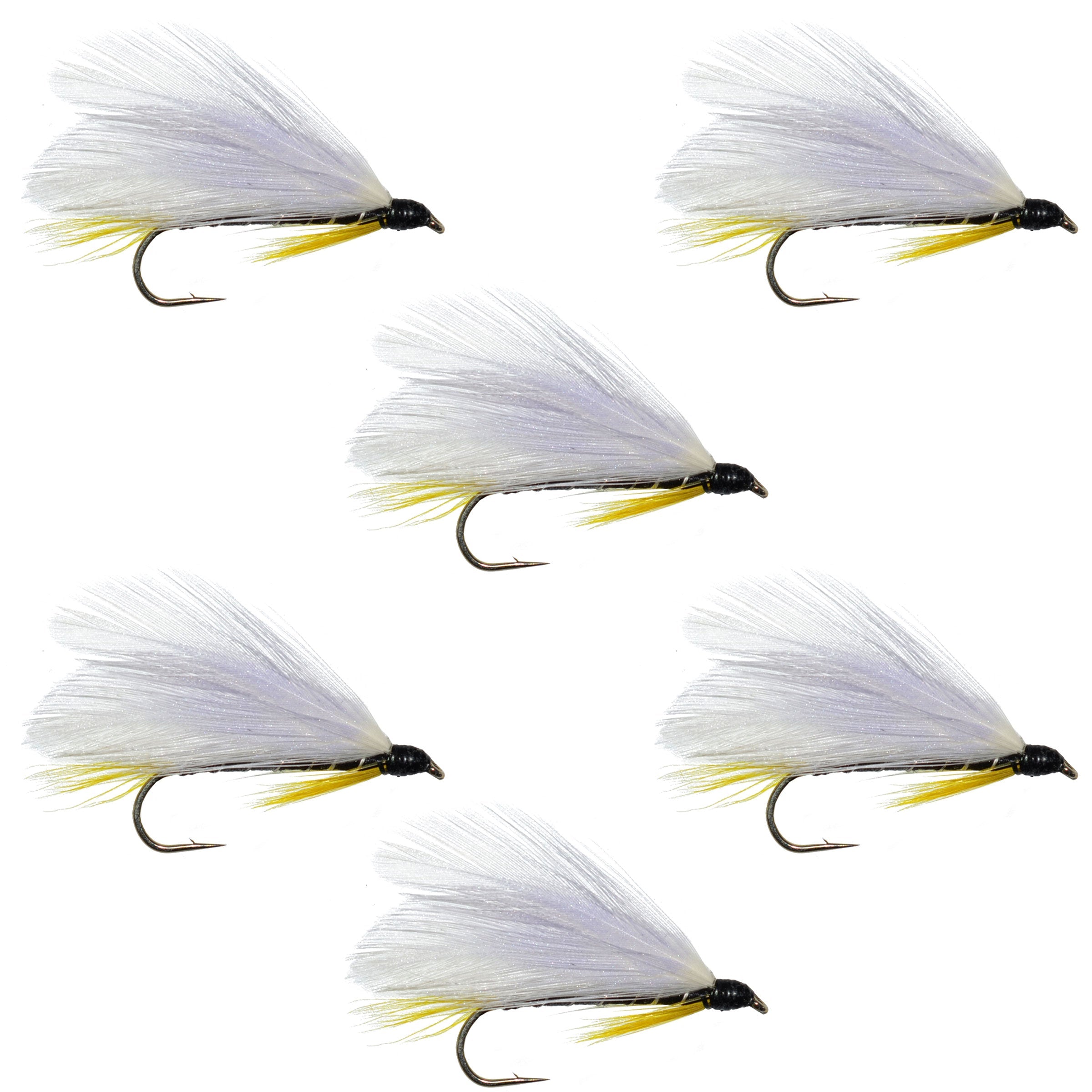 Black Ghost Classic Trout- und Bass-Streamerfliege – Set mit 6 Stück Hakengröße 4