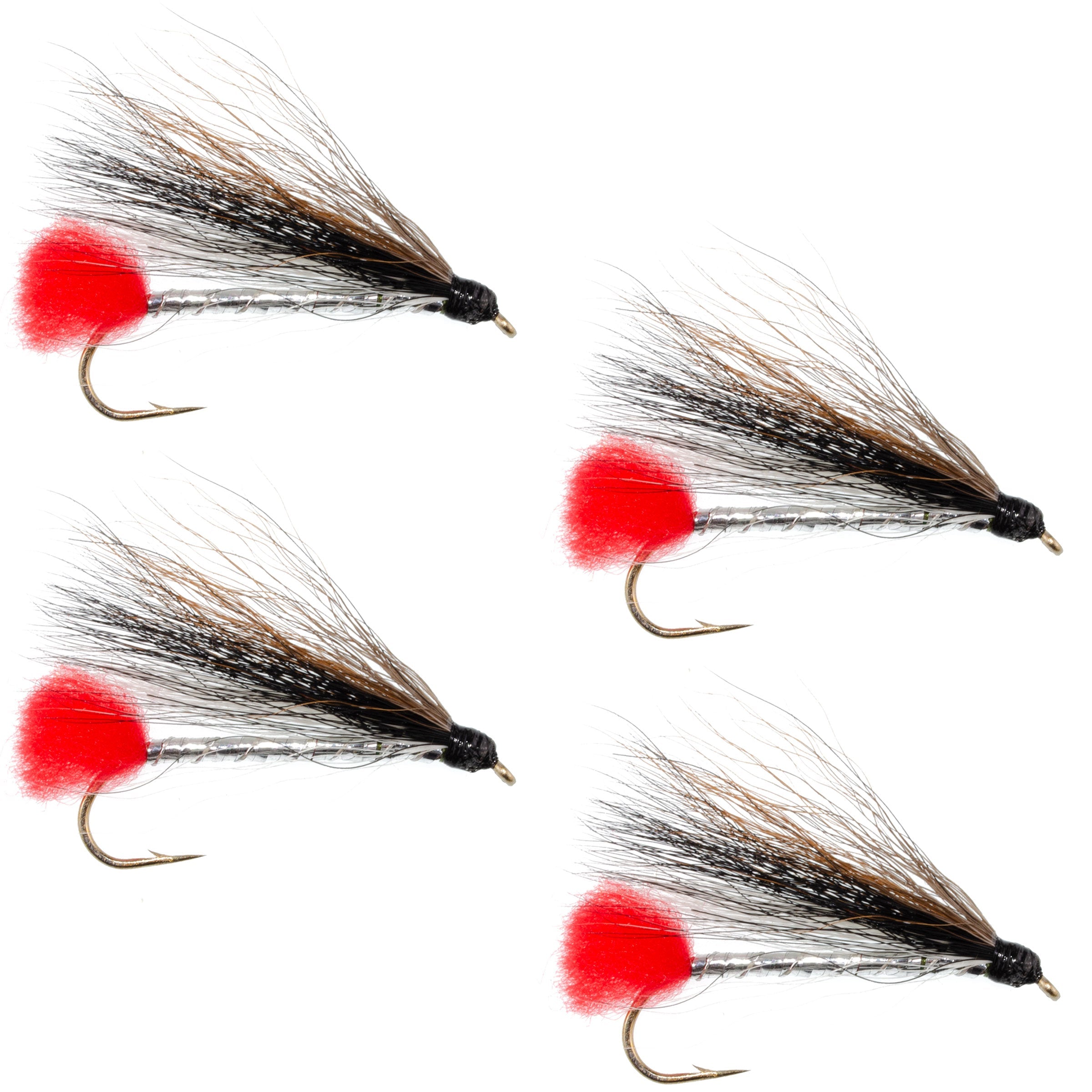 Black Nose Dace Classic Streamer Fliegen - 4er-Set - Hakengröße 4