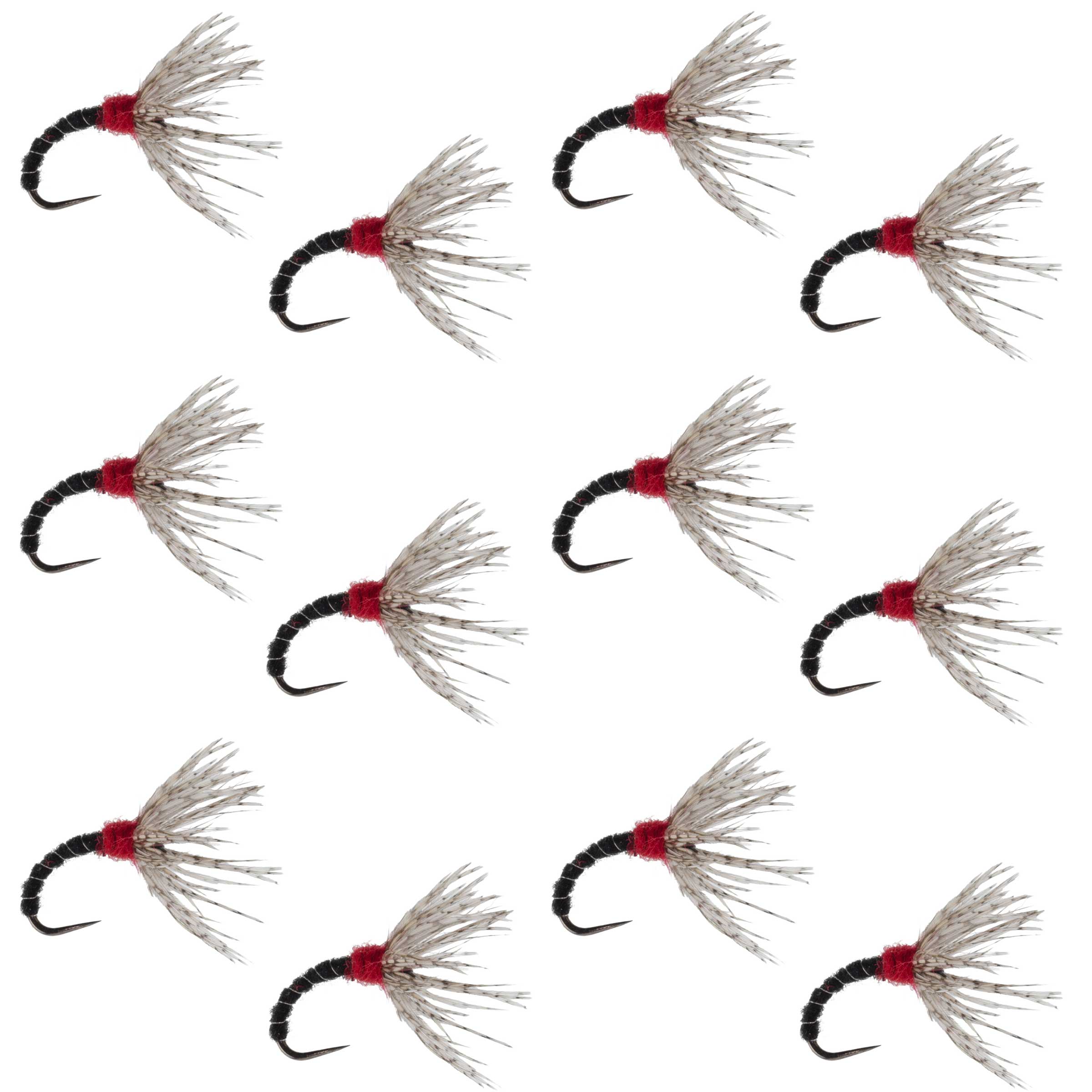 Schwarzer Zebra Sakasa Kebari - 12 Tenkara-Fliegen - Größe 14