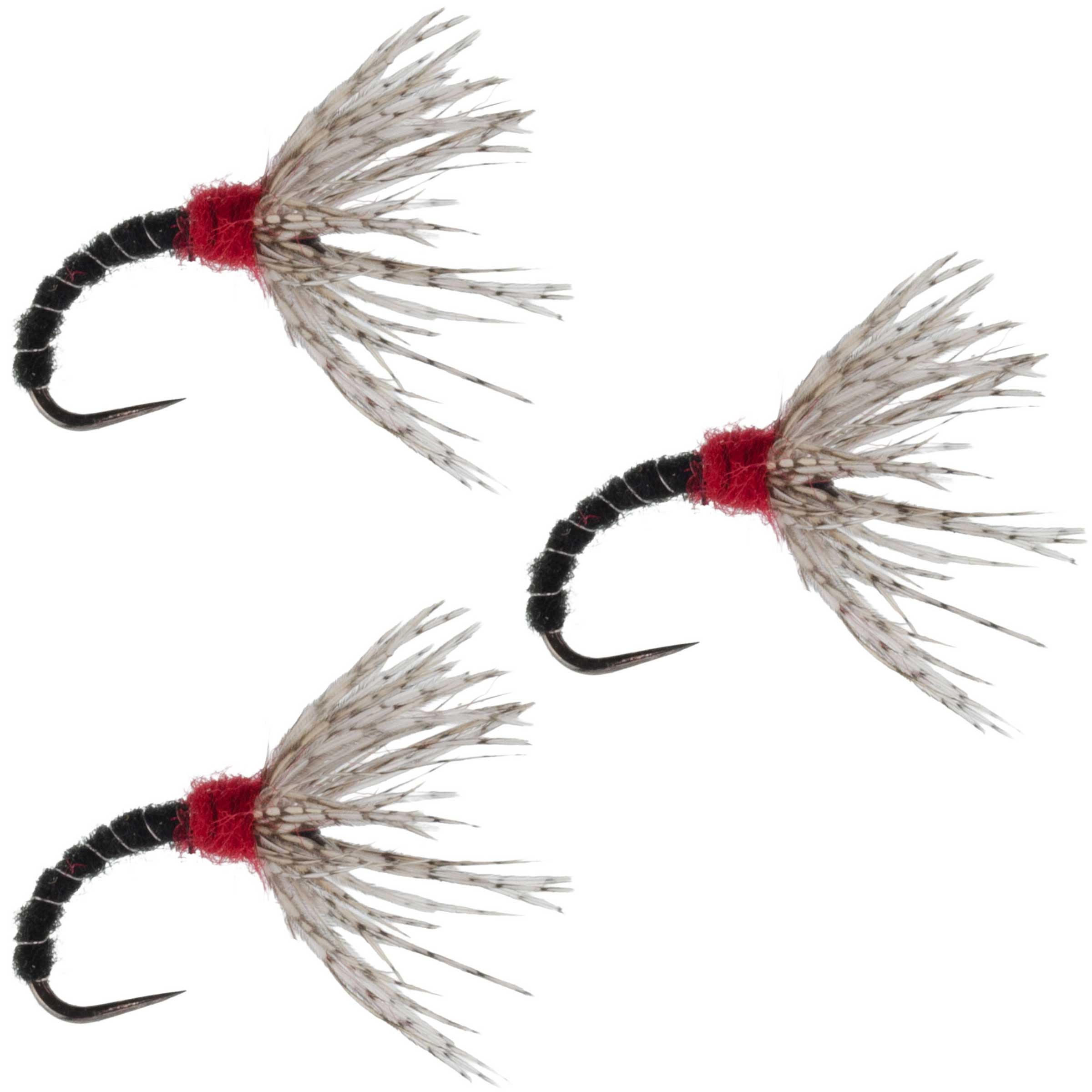 3er Pack Schwarze Zebra Sakasa Kebari - Tenkara Fliegen - Größe 14