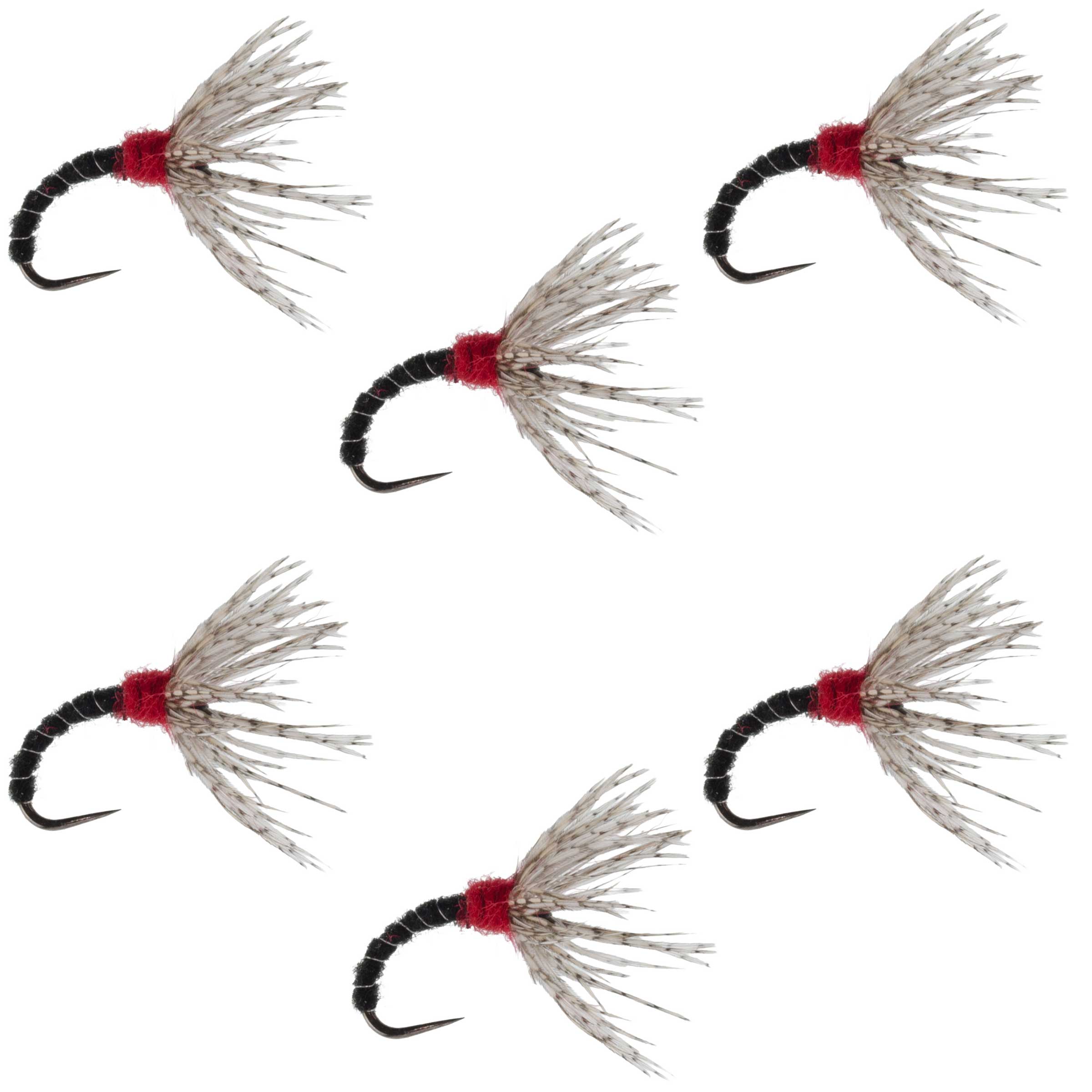 Black Zebra Sakasa Kebari - 6 Tenkara Flies - Size 16