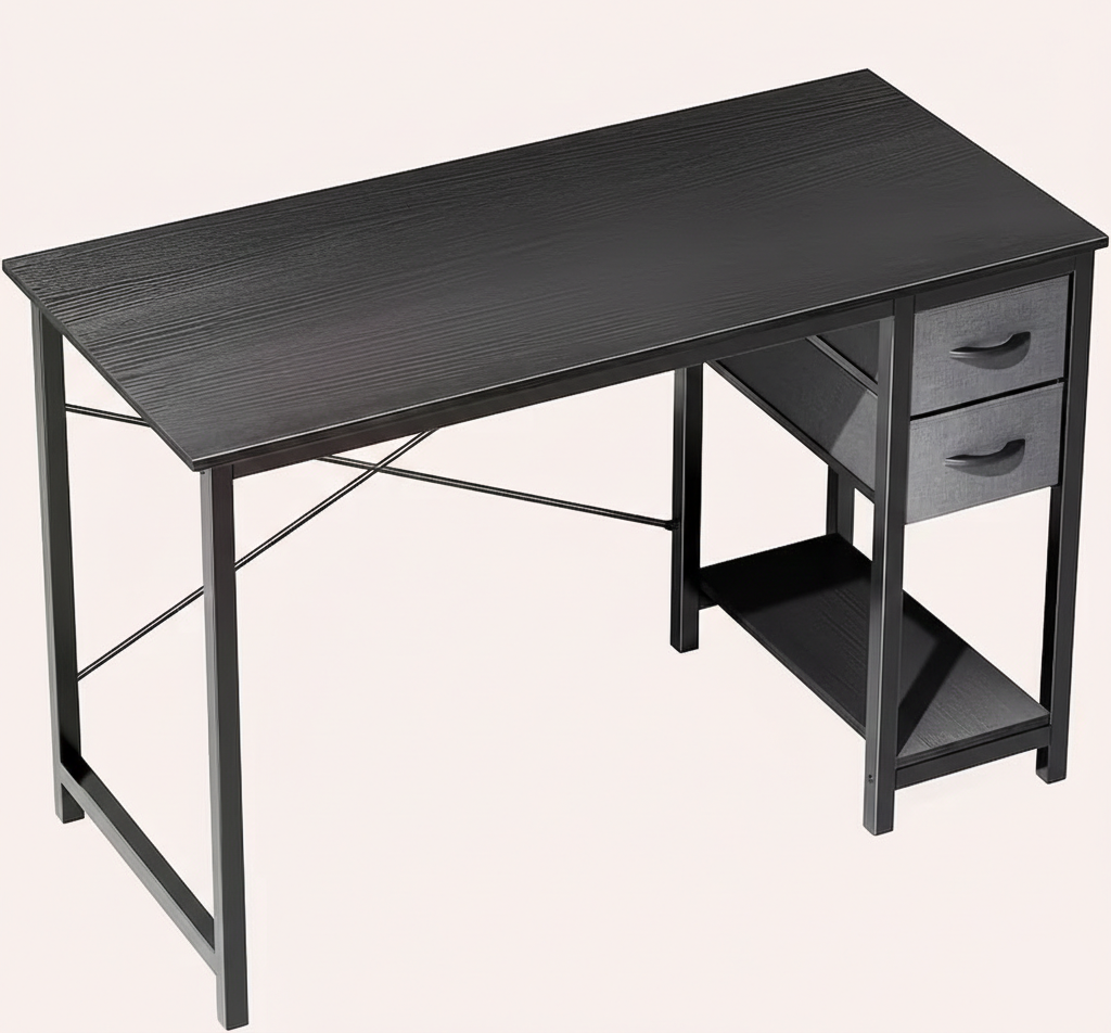 40/47 Zoll Computertisch mit Stoffschubladen, Moderner Home-Office-Tisch