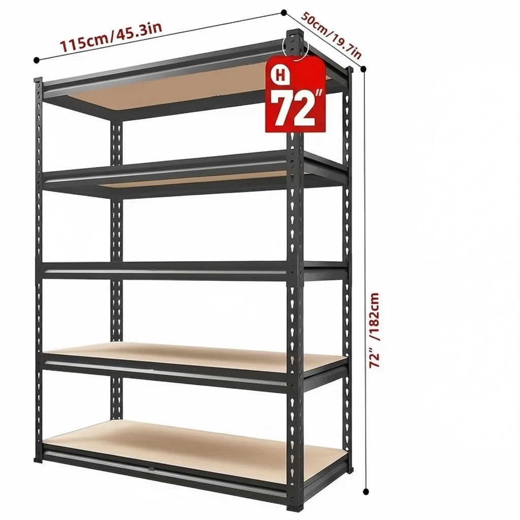 Hochbelastbares Metall Garagenregal 900 kg 4/5/6-stöckiges Stahlregal 152 cm/183 cm/213 cm