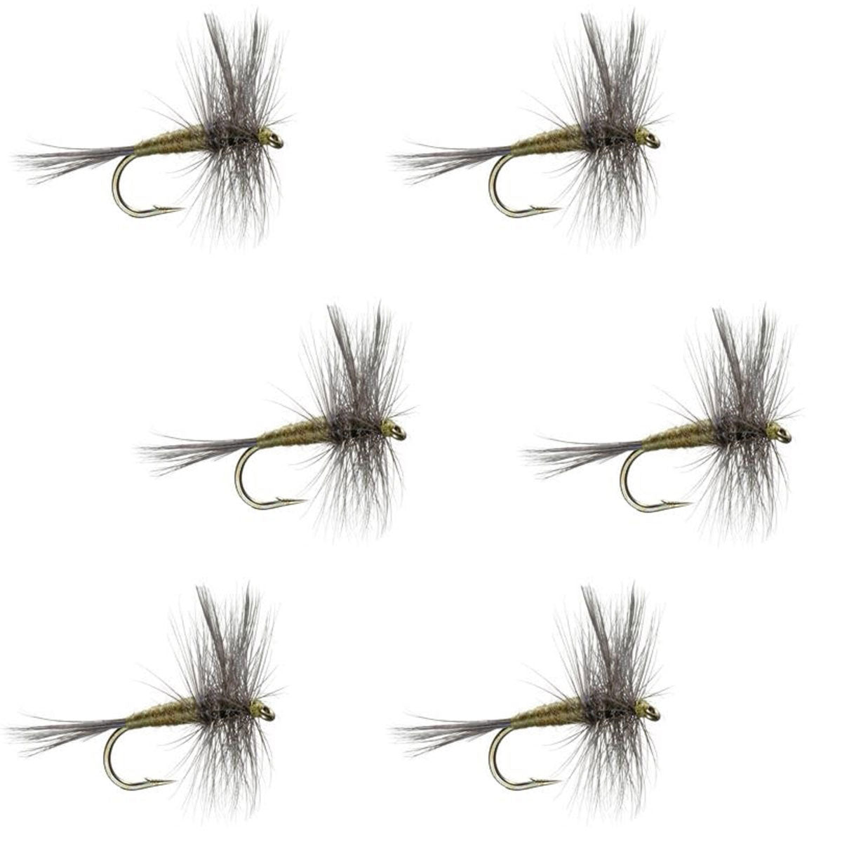 Blauflügelige Olive BWO Trockenfliegen für Forellen – 6 Fliegen Größe 18