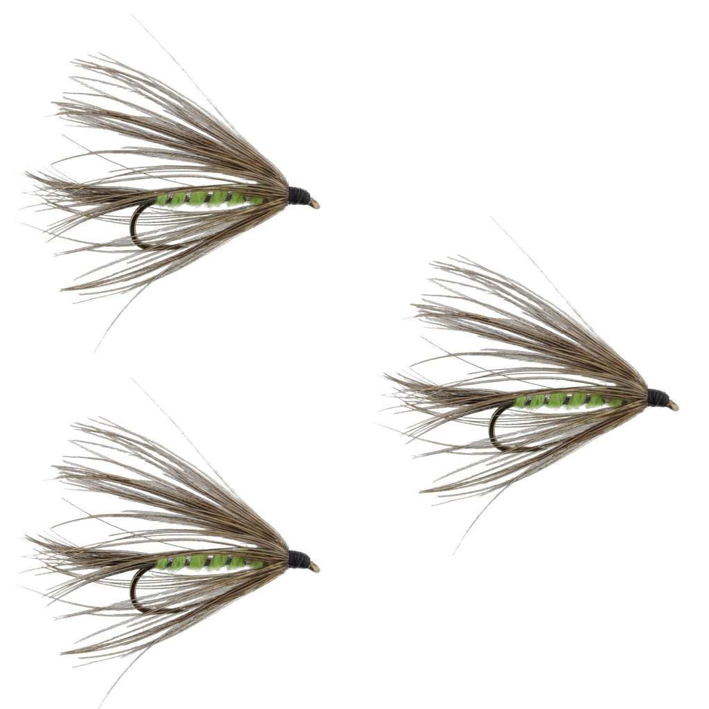 3er-Pack Carey Special Soft Hackle Grouse und Bright Green Nassfliege – Hakengröße 10