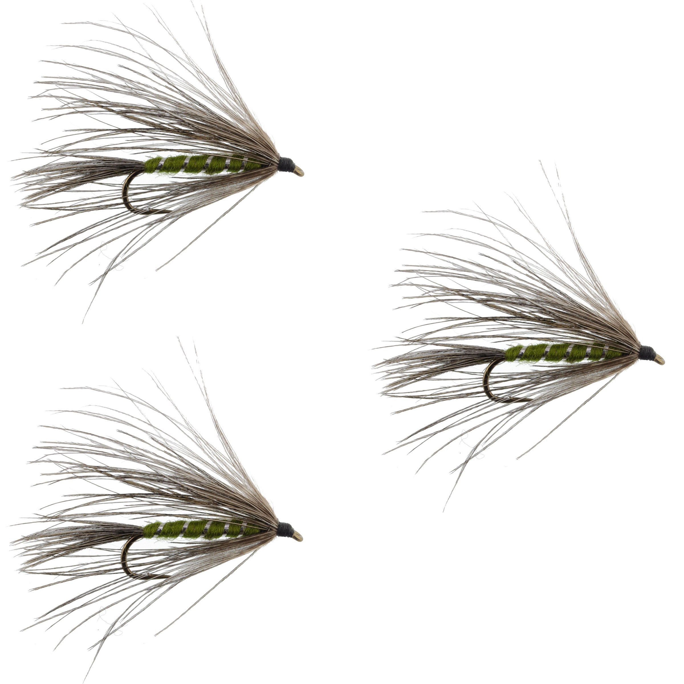 3er-Pack Carey Special Soft Hackle Grouse und Olive Wet Fly – Hakengröße 10
