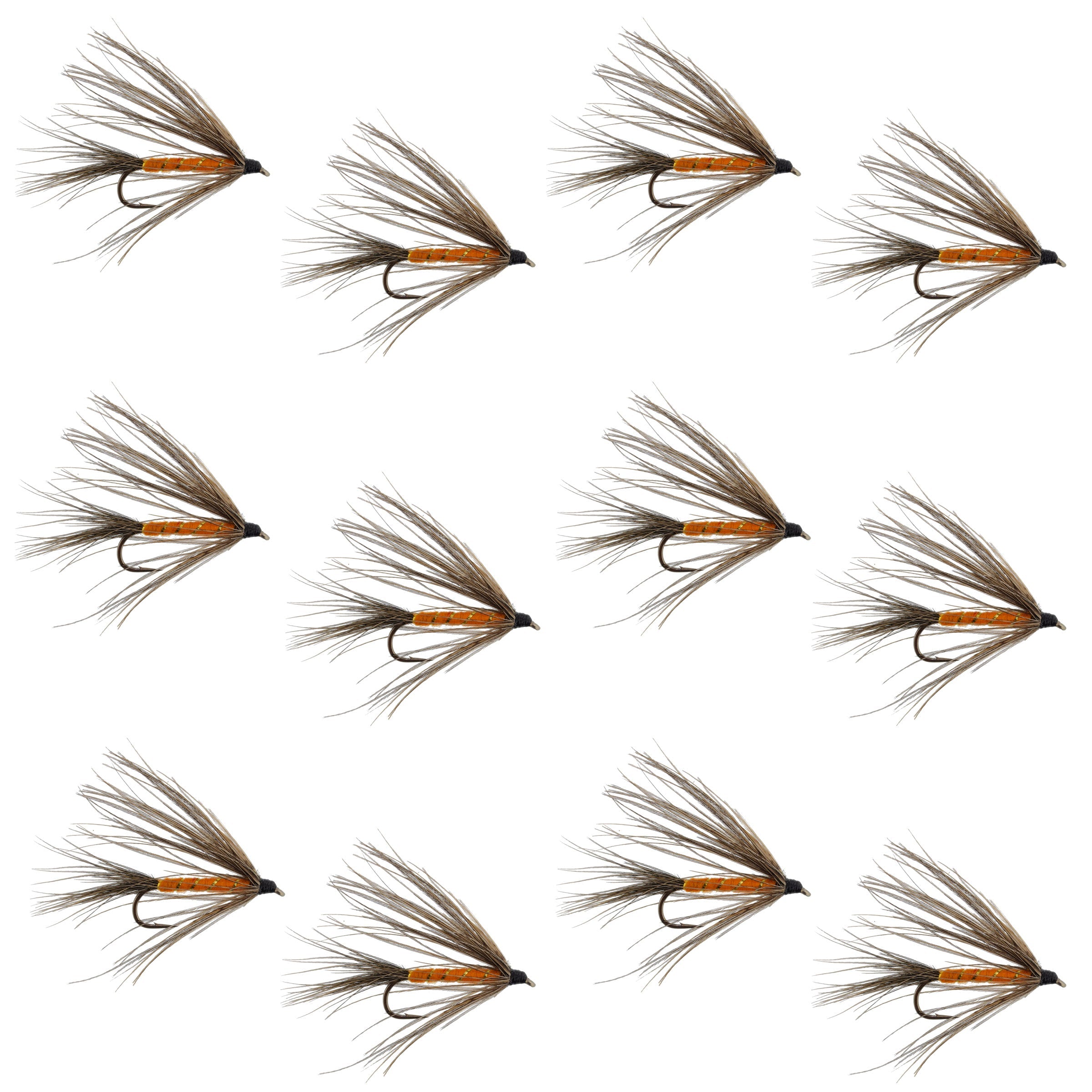 Carey Special Soft Hackle Grouse und Orange Nassfliege - 12 Fliegen Hakengröße 10