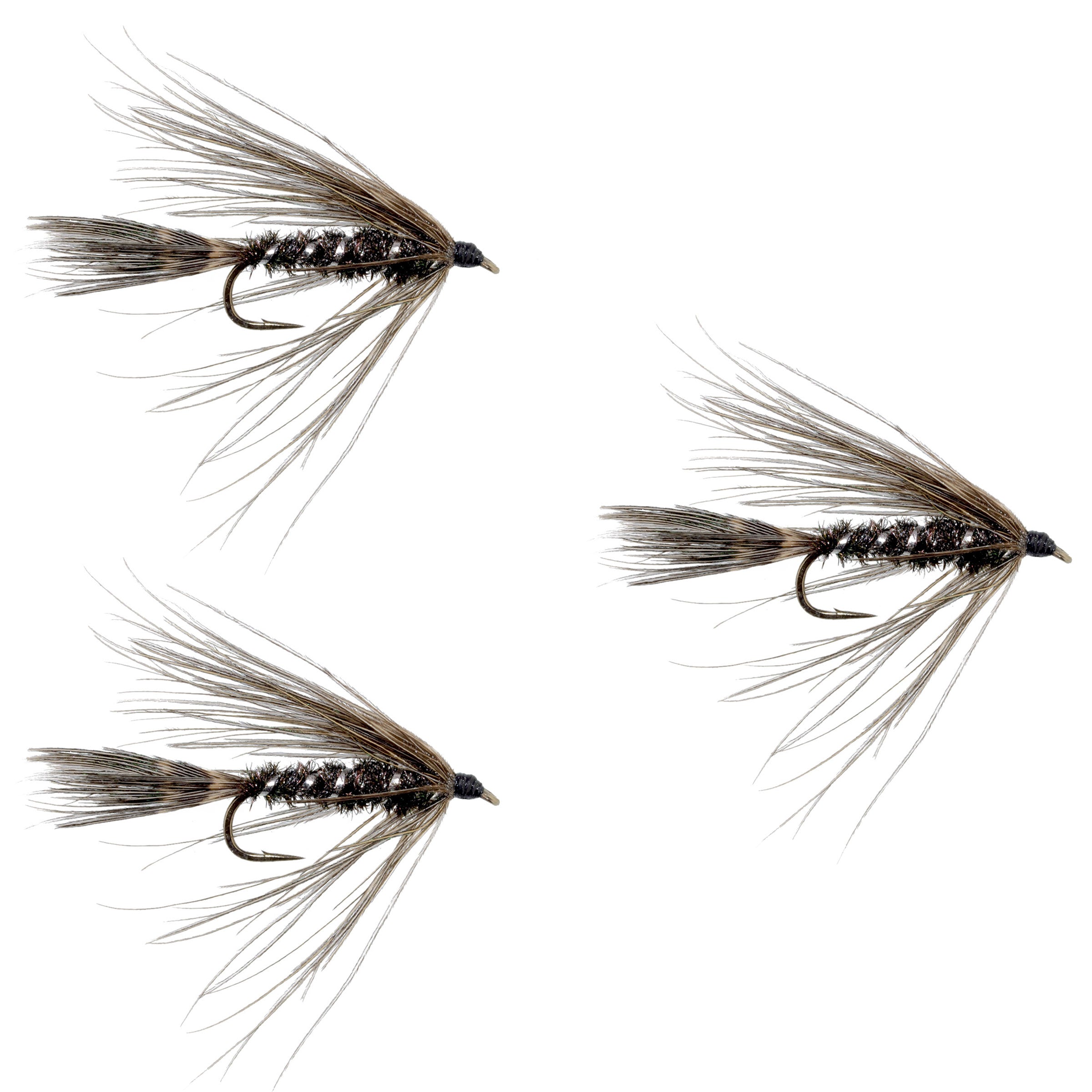 3er-Pack Carey Special Soft Hackle Grouse und Peacock Wet Fly – Hakengröße 10