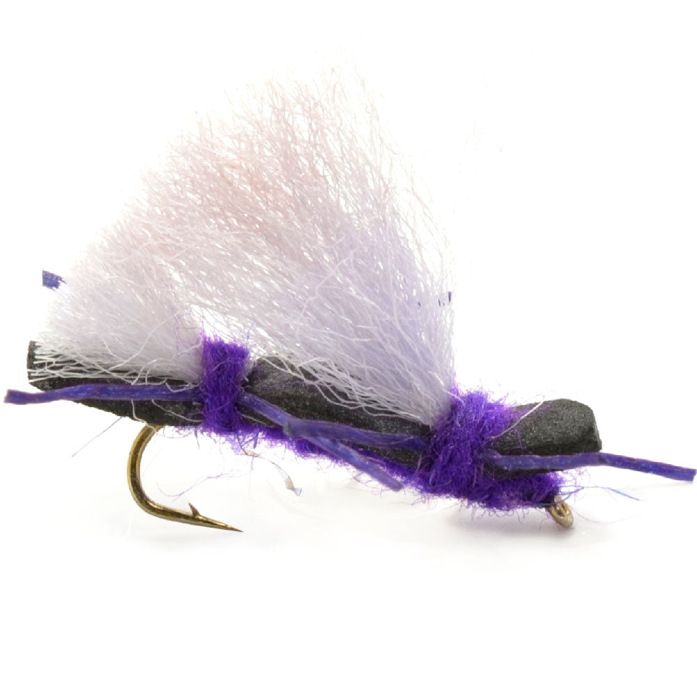 Chubby Chernobyl Ant Purple Foam Body Grasshopper Fly – 1 Dutzend Fliegen Hakengröße 10