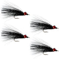 Clousers Deep Minnow Black Streamer- 4 Salzwasser - Bass Fliegen - Größe 1/0