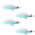 Clousers Deep Minnow Blue/White Streamer- 4 Saltwater Flies - Size 1/0