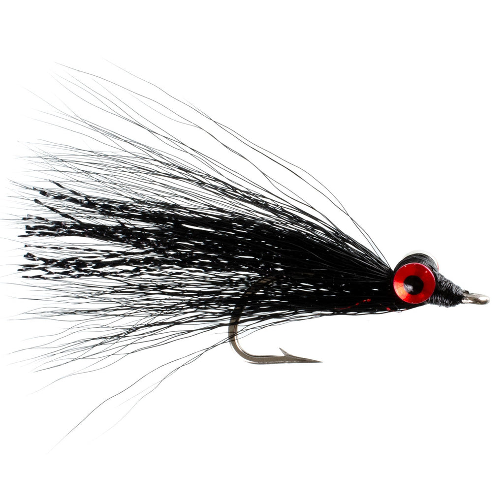 Clousers Deep Minnow Black Streamer- 4 Salzwasser - Bass Fliegen - Größe 1/0