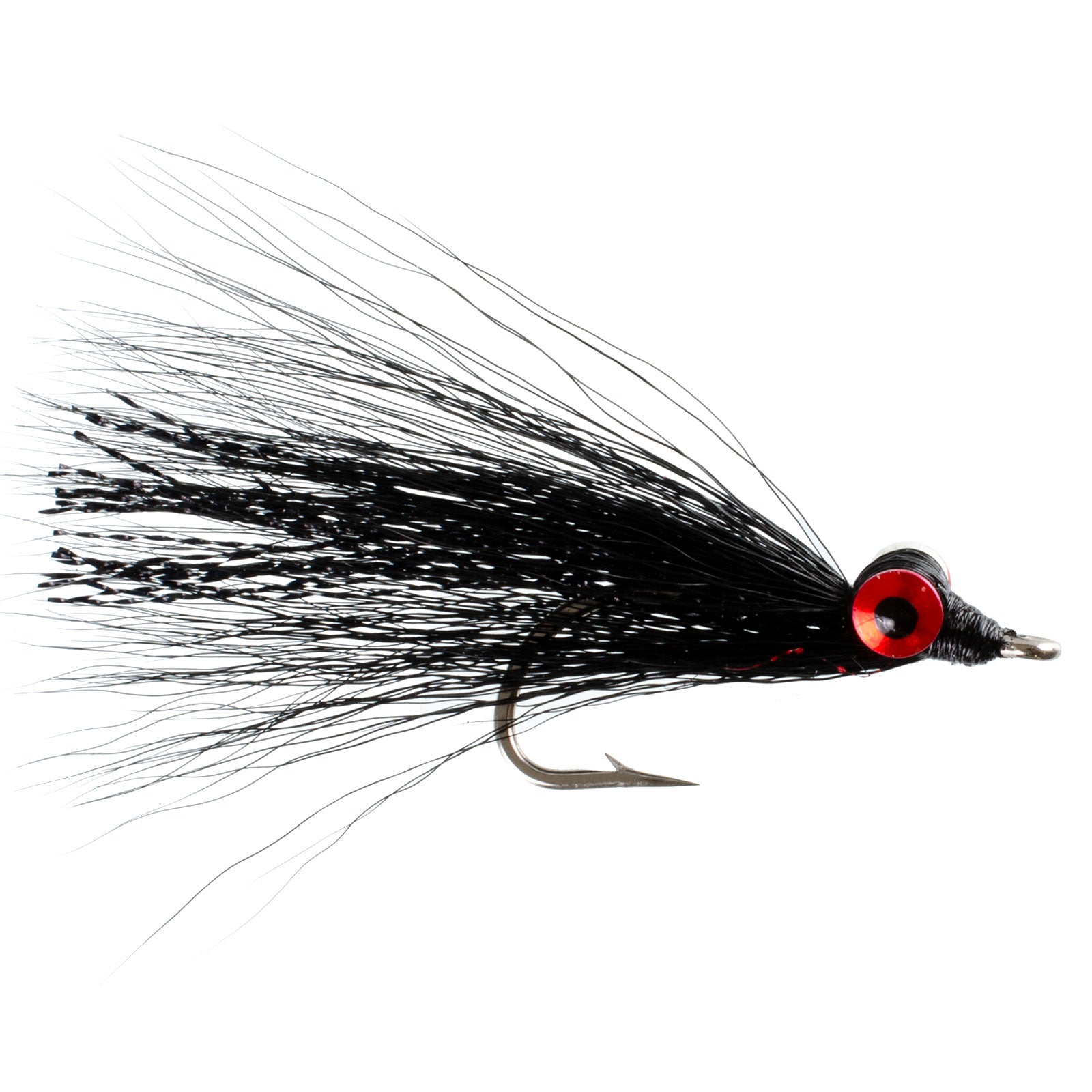 Clousers Deep Minnow Black Streamer- 4 Salzwasser - Bass Fliegen - Größe 1/0