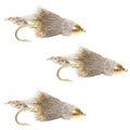 3er-Pack Cone Head Muddler Minnow Forellen- und Barsch-Streamer-Fliege – Größe 8