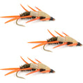 3er-Pack Double Bead Peacock Stonefly Nymphe mit Amber Biot Beinen Fliegen – Forellen- und Barsch-Nassfliegenmuster – Hakengröße 10
