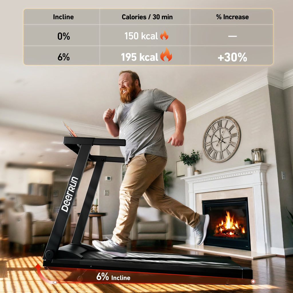 DeerRun Völlig Neues 2026 A1 Pro Move+ Intelligentes klappbares Laufband mit 6 % Steigung & NFC | 159 kg, 16 km/h, Schwarz