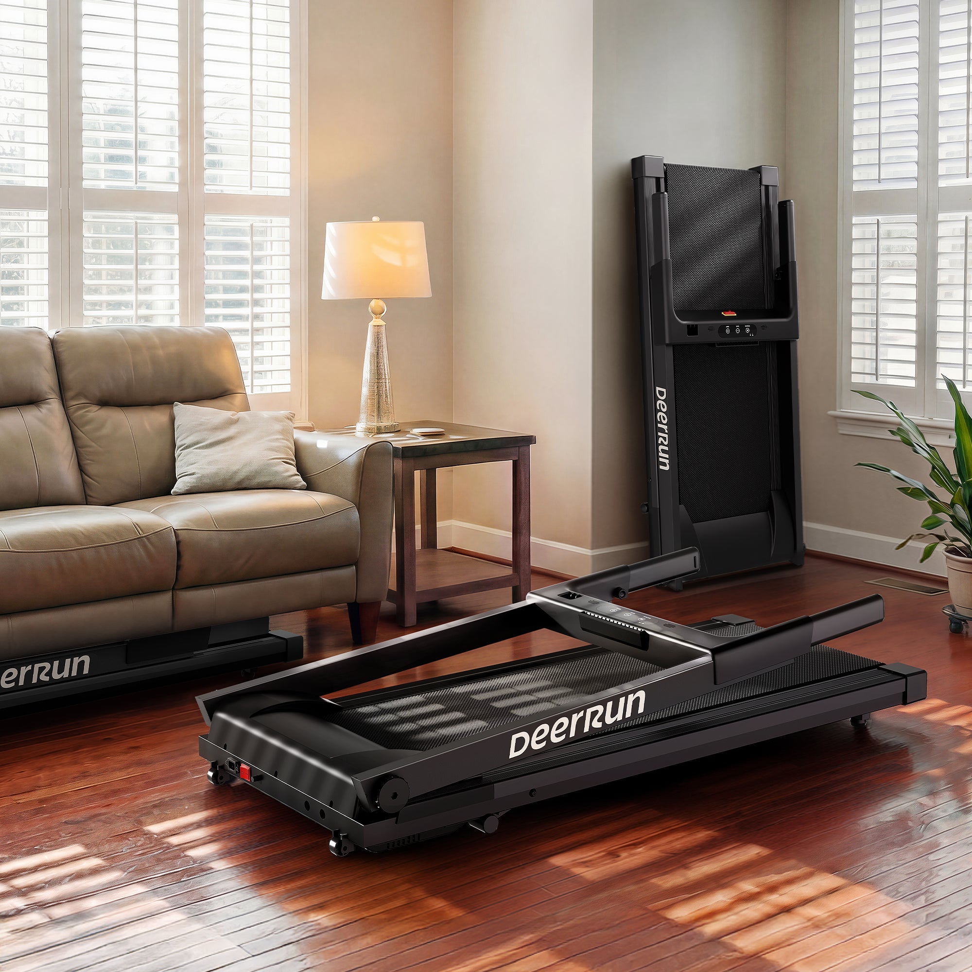 DeerRun Völlig Neues 2026 A1 Pro Move+ Intelligentes klappbares Laufband mit 6 % Steigung & NFC | 159 kg, 16 km/h, Schwarz