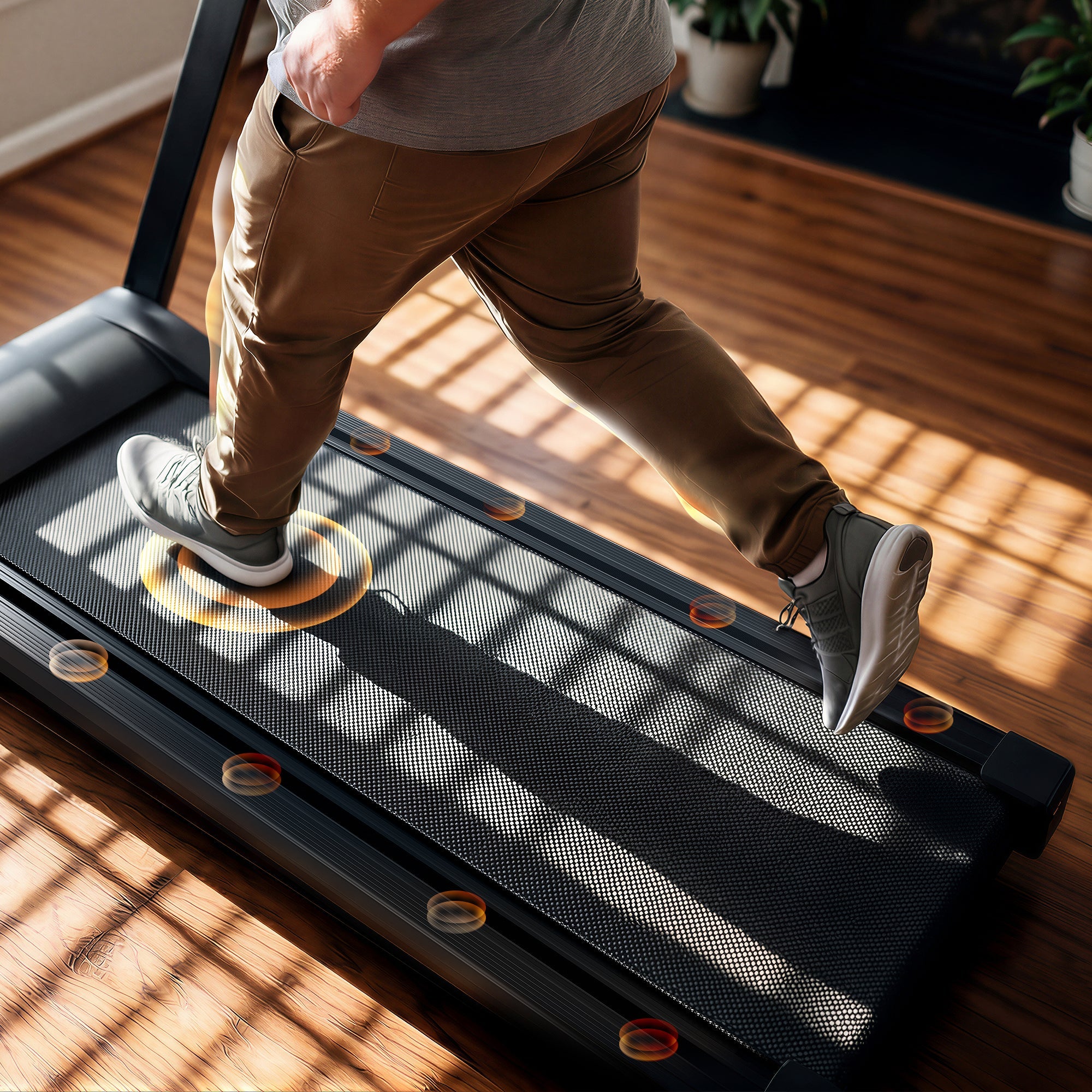 DeerRun Völlig Neues 2026 A1 Pro Move+ Intelligentes klappbares Laufband mit 6 % Steigung & NFC | 159 kg, 16 km/h, Schwarz