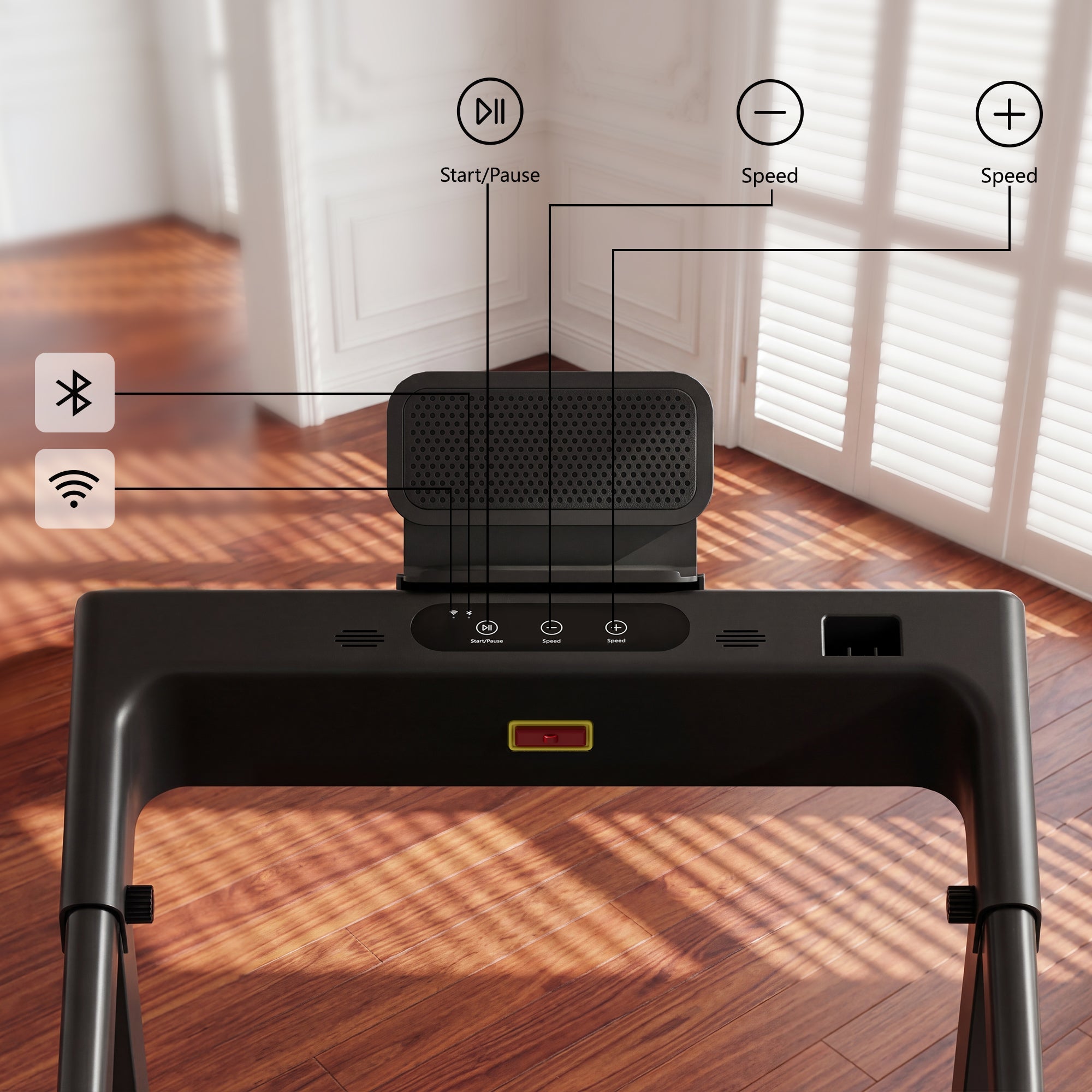 DeerRun Völlig Neues 2026 A1 Pro Move+ Intelligentes klappbares Laufband mit 6 % Steigung & NFC | 159 kg, 16 km/h, Schwarz