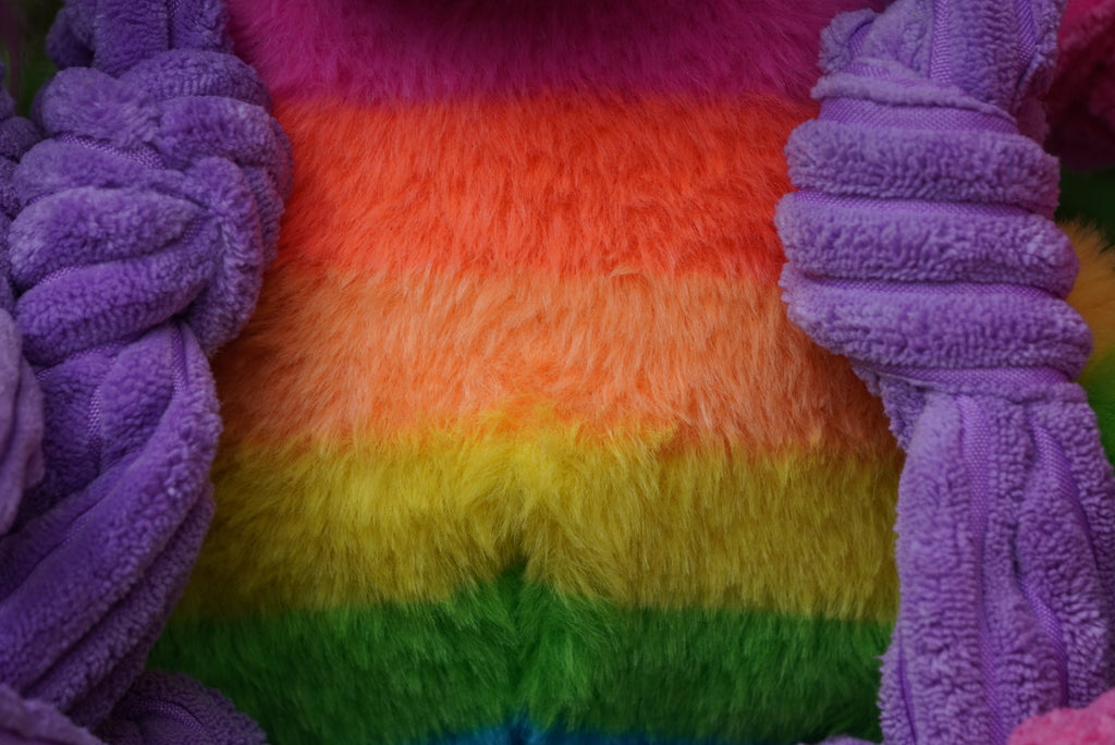 Regenbogen-Einhorn Knottie® Plüsch-Hundespielzeug