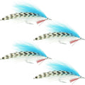 Lefty's Deceiver Salzwasser-Streamer Blau/Weiß/Grizzly - 4 Fliegen Größe 1/0