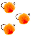 3er-Pack Tungsten-Bead Tactical Euro Hot Orange Jig Egg Widerhakenlose Tschechische Nymphenfliege – Größe 14