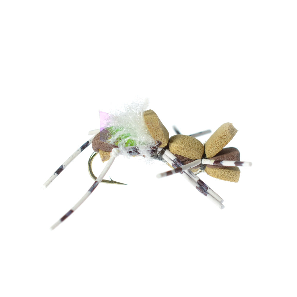 4er-Pack Fat Albert Tan Foam Body Grasshopper Fly – Hakengröße 10