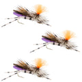 3er-Pack Feth Hopper Lila - Schaumstoff Heuschrecken-Fliegenmuster - Hakengröße 10