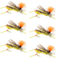 Feth Hopper Yellow - Foam Grasshopper Fly Pattern - 6 Flies Size 10