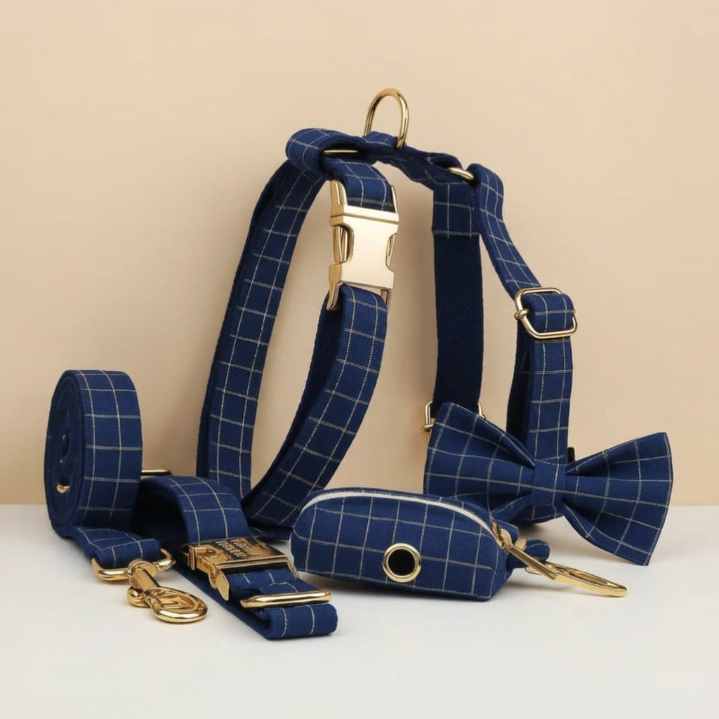 Plaid Dark Blue Set