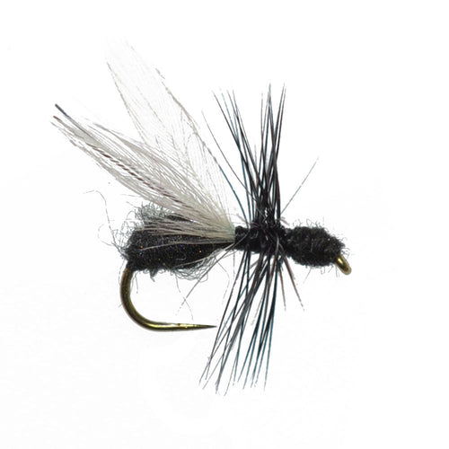 3er-Pack schwarze Pelz-Fliegenameisen-Forellen-Trockenfliege – Hakengröße 18