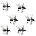 Barbless Black Fur Flying Ant Terrestrial Trout Dry Fly - 6 Flies Hook Size 14