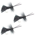 3er-Pack Goddard Caddis Trockenfliege, schwarz – Hakengröße 14