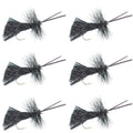 Goddard Caddis Black Dry Fly - 6 Flies Hook Size 12