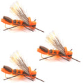3er Pack Orange Godzilla Hopper - Schaumstoff-Heuschrecke oder Adulte Steinfliegenmuster - Hakengröße 10