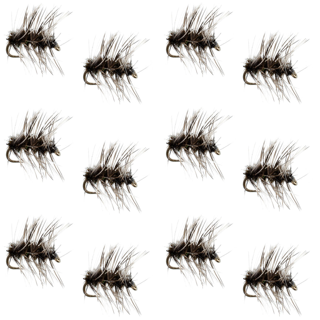 Griffiths Gnat Midge Forellen Trockenfliegen – 1 Dutzend Fliegen Größe 18