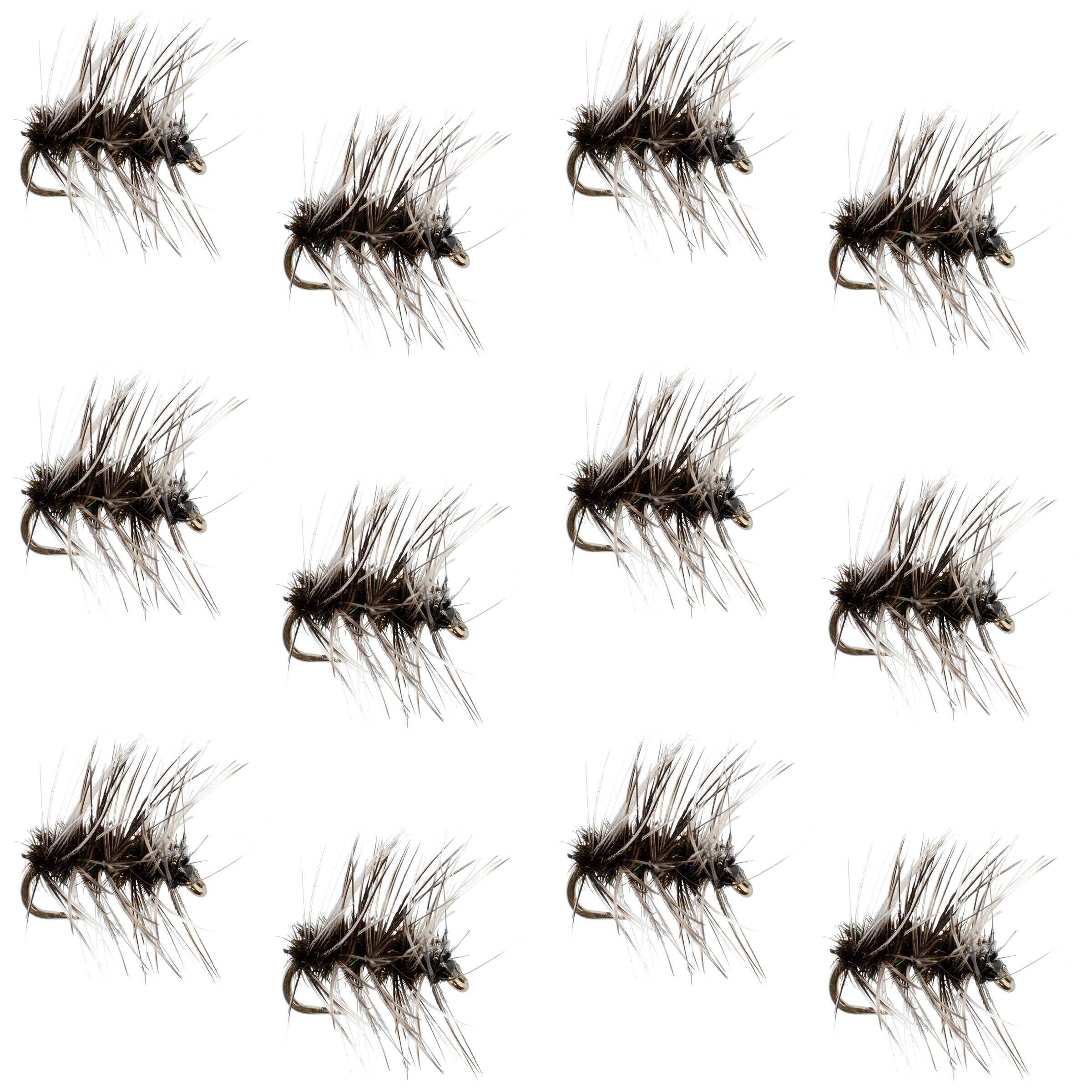 Griffiths Gnat Midge Forellen Trockenfliegen – 1 Dutzend Fliegen Größe 18
