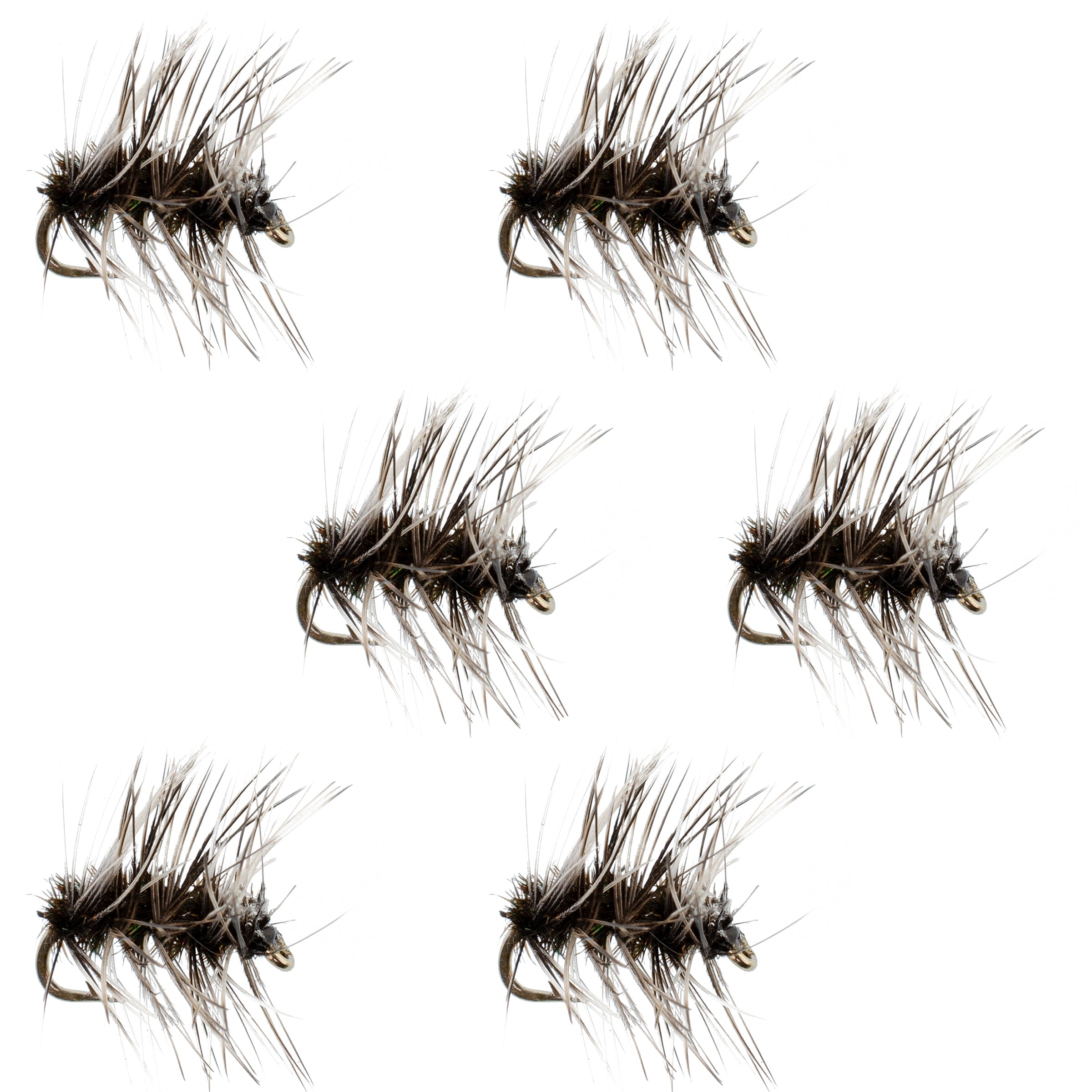 Griffiths Gnat Midge Forellen Trockenfliegen - 6 Fliegen Größe 18