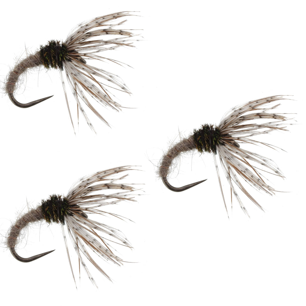 3er-Pack Hasenohr-Sakasa-Kebari – Tenkara-Fliegen – Größe 12