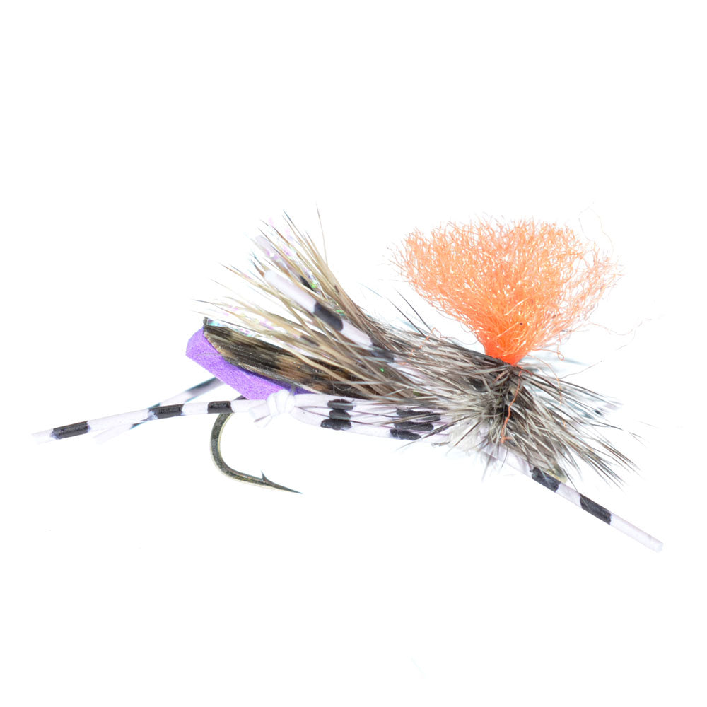 3er-Pack Feth Hopper Lila - Schaumstoff Heuschrecken-Fliegenmuster - Hakengröße 10