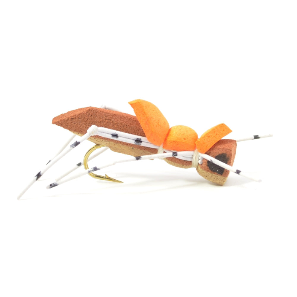 Moorish Hopper Brown Tan Foam Body Heuschreckenfliege – 1 Dutzend Fliegen Hakengröße 10