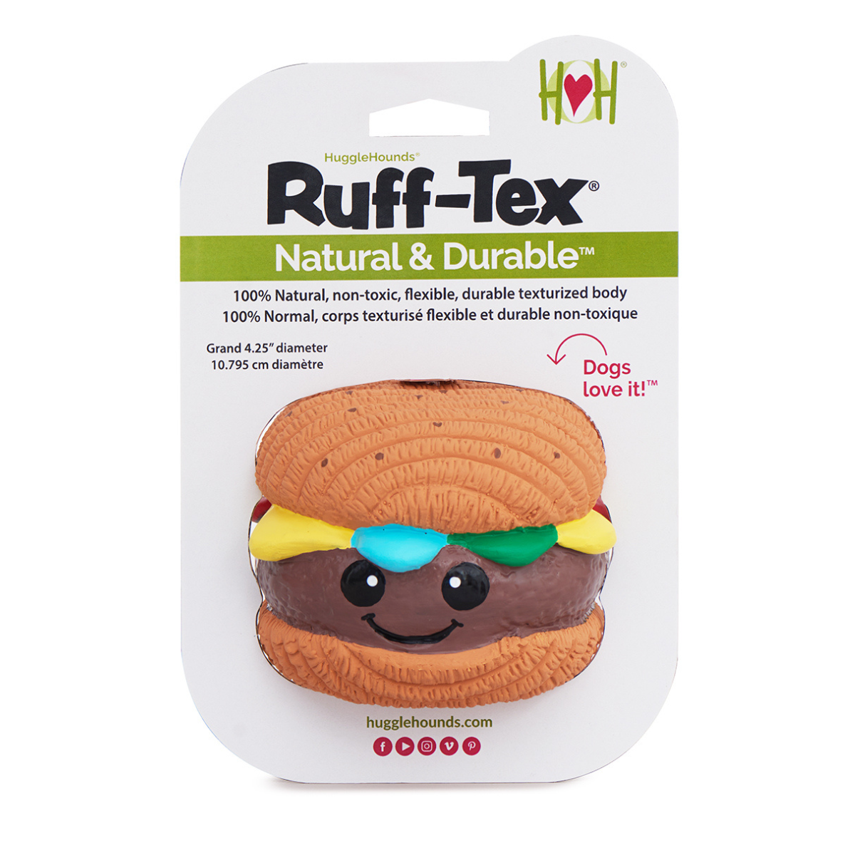 Big Buns Foodies Hamburger Ruff-Tex® Latexball für Hunde